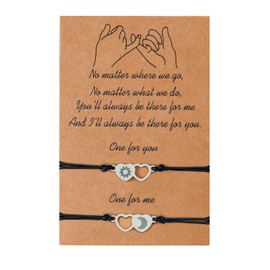 2pcs/set Couple Bracelets Braided Hand Ropes For Women Pinky Promise Distance Matching Bracelets for Couples (Sun Moon)