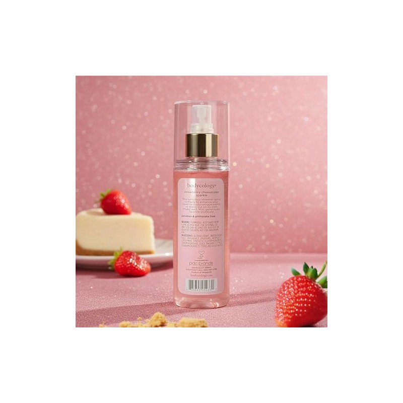Bodycology Fragrance Shimmer Mist, Strawberry Cheesecake, 6 fl oz