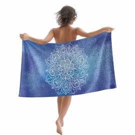 Joyinmory Beach Towel Flower Bath Pool Towels Floral Pattern Soft Absorbent Beach Towels Large Quick Dry Lightweight Camping Travel Yoga Gym Swim Towels for Adult Kids 35x70 Inch