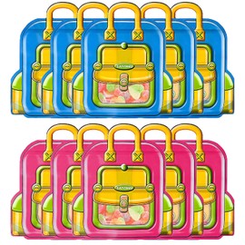 24 PCS Bulk Gift Bags for Kids with Handle,Children Large Goodie Bags with Stand-up Bottom, Grip Seal Party Favor Bag, Students Back to School Treat Bag, Cute Snack Candy Bags for Birthday, Classroom