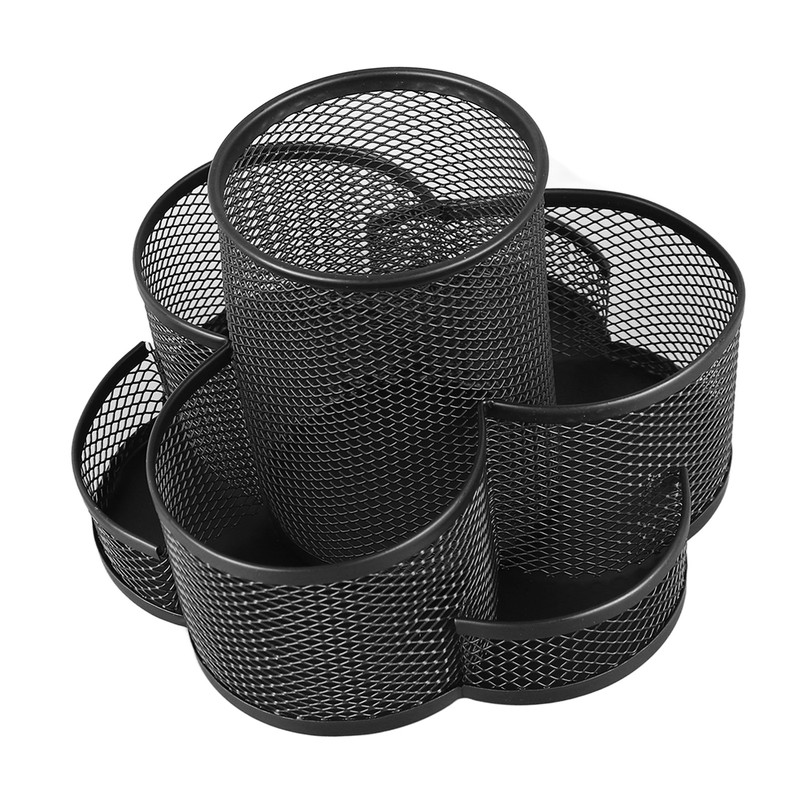 Mesh Desk Organizer 7 Compartments 360 Degree Rotating Multifunctional Pen
