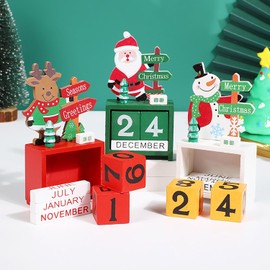Santa Christmas Advent Countdown Calendar Desk Decoration