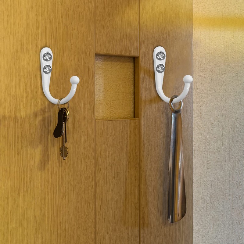 ALLY-MAGIC Coat Hooks, 5 Pcs Single Prong Robe Hooks with