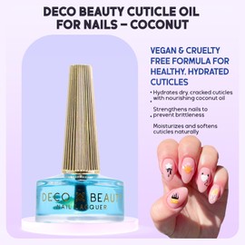Deco Beauty Cuticle Oil for Nails - Vegan Formula with Moisturizing Oils for Soft Cuticles - Nail Oil for Healthy, Hydrated Cuticles - Cruelty-Free (14ML, Coconut)