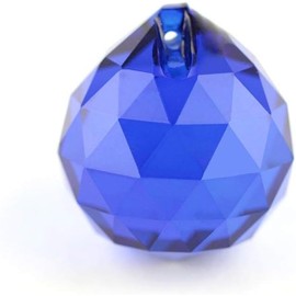 Crystal Ball Prisms Pendant Feng Shui Suncatcher Decorating Hanging Faceted Prism Balls (12Pcs 40mm, Blue)
