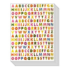 A to Z Little Stickers High 0.6cm - Colorful Alphabet Letters Self-Adhesive Glitter Metallic Foil Reflective Decorative Scrapbook for Name Photo Card Diary Album Planners (Each Letter High 0.25" or 0.6 cm) /10 Sheets per Pack