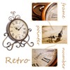 HZDHCLH Roman Table Clocks Silent Non Ticking Roman Retro Art