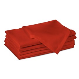 Encasa Cotton Cloth Napkins | Set of 6 | Size 17"x17" | Brick Solid Color | Machine Washable