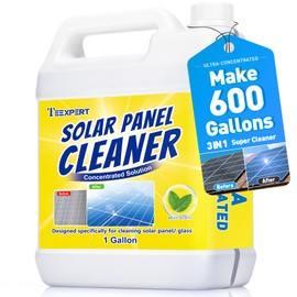 Teexpert Solar Panel Cleaner (1Gallon Makes 600 Gallons), Ultra Concentrated Glass & Solar Panel Cleaning, Pro Quick Dry Streak-Free Remove Dirt, Dust, Droppings, Fingerprints, Oils & Water Spots