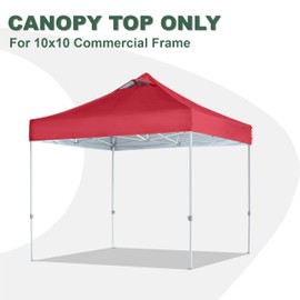 JANCANOPY Red Commercial Replacement Canopy Top for 10x10 Straight Leg Pop Up Canopy Tent with Air Vent