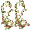 HONVONTU 2 Pack 13FT Pink Silk Flower Garland Artificial Sunflower