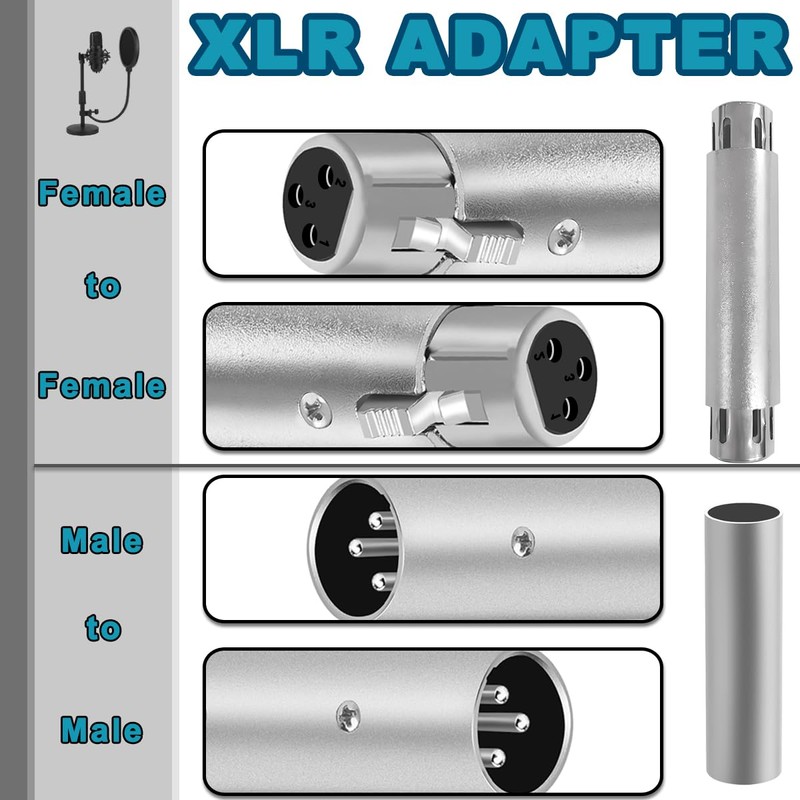 MKBKLLJY 4PCS XLR Male to Male XLR Female to Female