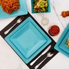 TP 12-Piece Square Dinnerware Set, Melamine Dishes Set with Bowls