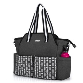 CURMIO Teacher Bag, Teacher Work Bag for Women, Portable Briefcases for Laptop, Storage Bag for Teacher Supplies such as Folders, Notebooks or Books, Black (Empty Bag)