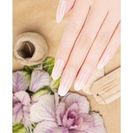 Semi Cured Gel Sticker, Works with Any UV/LED Nail Lamps, Salon-Quality, Easy to Apply & Remove - Includes 2 Prep Pads, Nail File & Wooden Stick, NG0275- Nude Skin Color, Discount Product