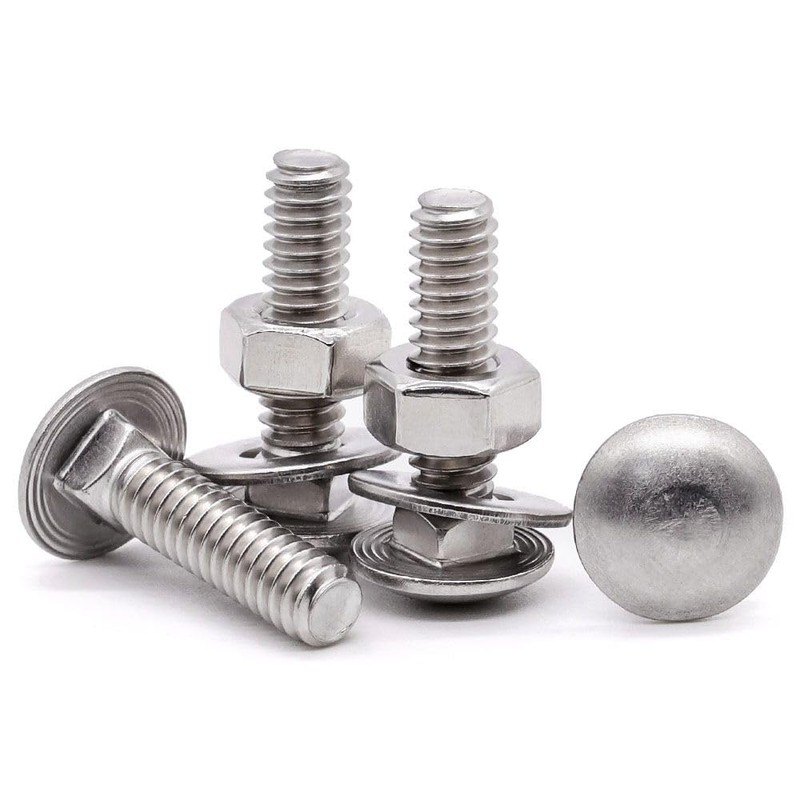 (10 sets) M8-1.25 x 30mm Stainless Steel Carriage Bolts Screws