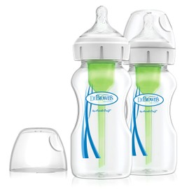 Dr. Brown's Options+ Anti-Colic Wide Neck Baby Bottle, 270 ml, 2 Count ( Pack of 1)