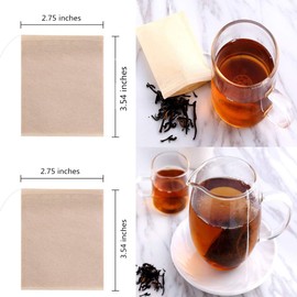 400 Pack Disposable Drawstring Tea Filter Bags Safe & Natural Unbleached Paper Tea Infuser Drawstring Empty Bag for Loose Leaf Tea (7 x 9cm, Natual Color)