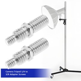 The Lord of the Tools 4pcs 1/4 to 3/8" Tripod Camera Conversion Screws for Lens Plate Key Head Light Stand Tripod Head Ball Head