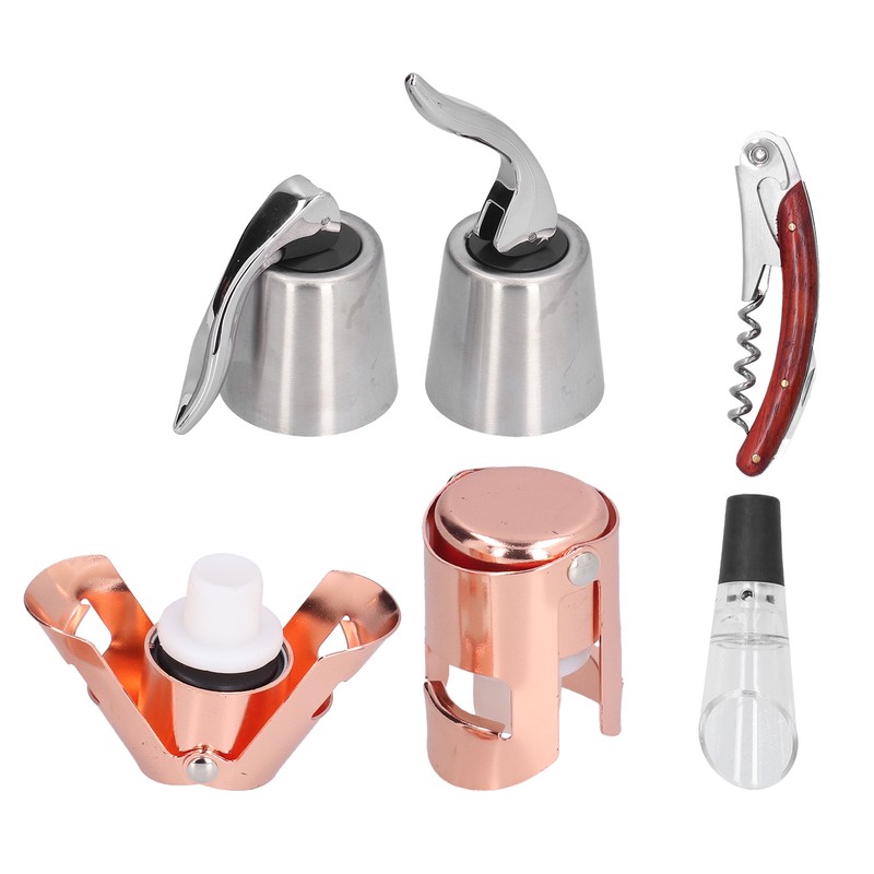 6pcs Wine Tool Kit Champagne Stopper Wine Preservation Cork Wine