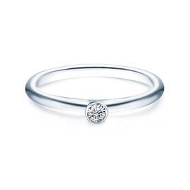 Trilani Women's Solitaire Ring 925 Sterling Silver with Brilliant Cut Zirconia Engagement Ring Proposal Ring Silver Ring, 50, Silver, No Gemstone