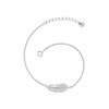 GLANZSTÜCKE MÜNCHEN Women's Silver Bracelet Feather Sterling Silver 17.5 +