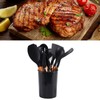 11 Pcs Silicone Kitchenware Set Heat Resistance Wooden Handle Kitchen