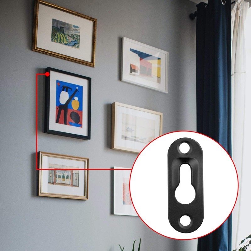 Hotop 40 Pieces Single Keyhole Picture Frame Hanger with 80