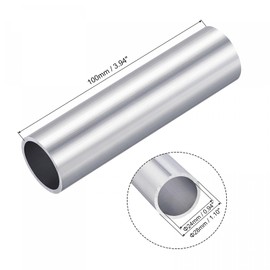 TOP-VIGOR 2Pcs 6063 Aluminum Round Tube, 28mm OD 24mm ID 100mm Length Seamless Aluminum Straight Tubing Pipe for Industry DIY Projects