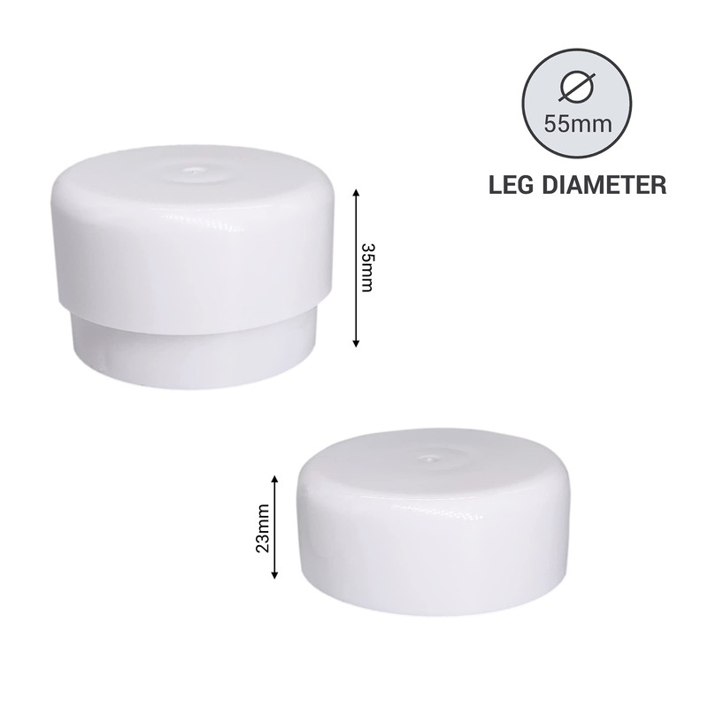 (8 pieces) height-adjustable furniture legs, round, diameter 55 mm, material: