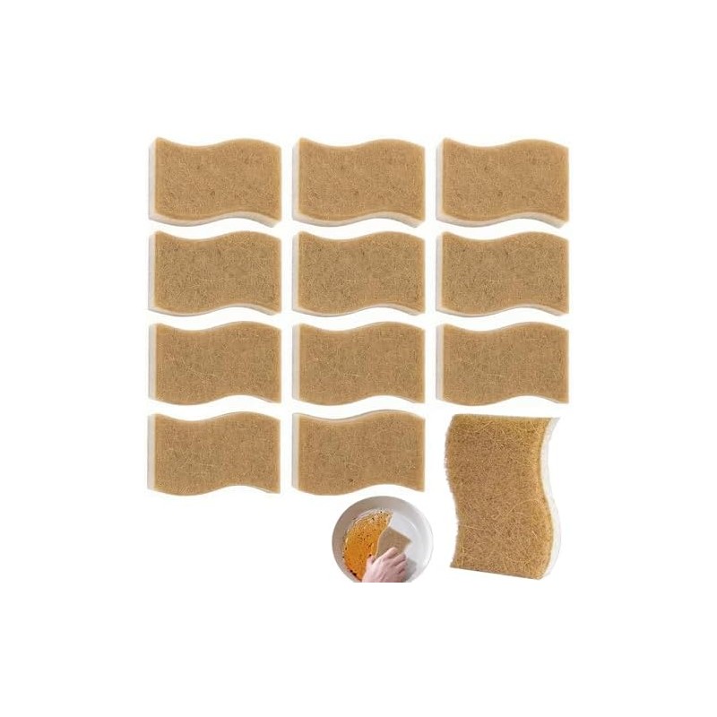 12 PCS Esponjas de Cocina Naturales biodegradables, Esponjas de Cocina