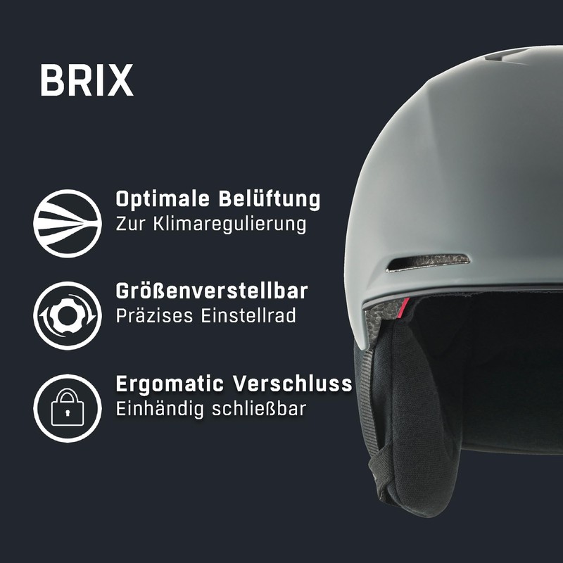 ALPINA BRIX Ski Helmet, Midnight Grey Matt, 55-59 cm