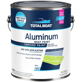 TotalBoat-520632 Aluminum Boat Paint for Canoes, Bass Boats, Dinghies, Duck Boats, Jon Boats and Pontoons (White), 1 Gallon (Pack of 1)