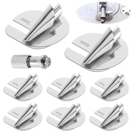 EBQOSK 8 - Piece Stainless Steel Rolled Hemmer Foot Set, Multi - Size Sewing Machine Attachments for Precision Hemming, Compatible with Most Domestic Sewing Machines