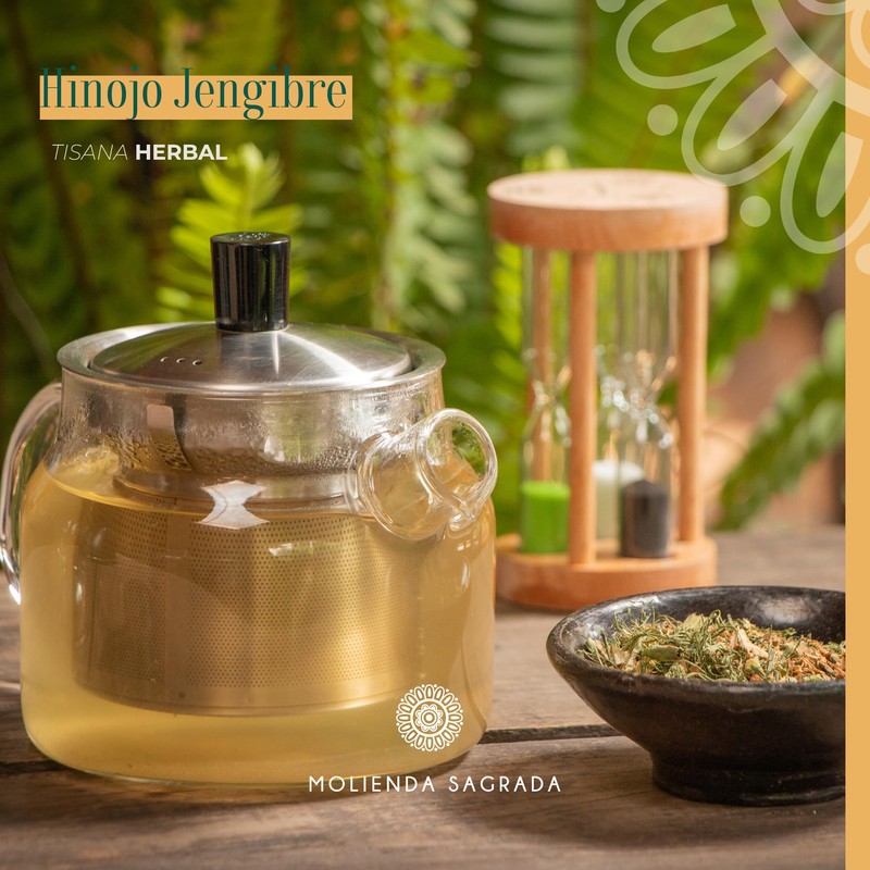 Molienda Sagrada, Tisana Hinojo Jengibre, Infusión Herbal Revitalizante, 150 gramos