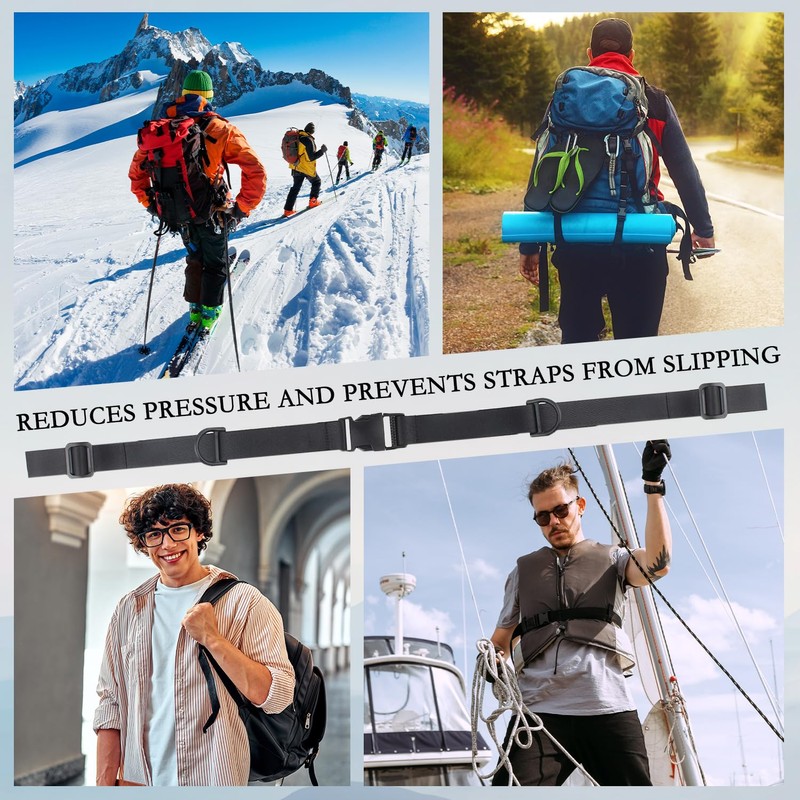 2Pair Backpack Straps, Adjustable Chest Strap for Backpack Heavy Duty