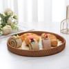 Round Rattan Tray for Kitchen Decor and Serving - Coffee