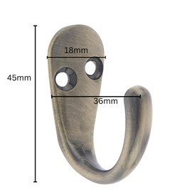 Aretro Hooks Hangers Single Robe Hook, Antique Brass Coat Hook, Back of Door Wall Hanger