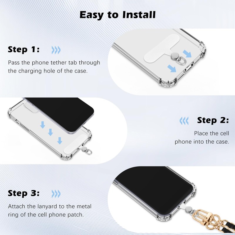 MoKo 2 Pack Phone Tether Tab, Rotatable 360° Phone Lanyard