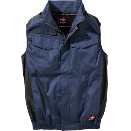 Musashino Uniforms V4299 V4299 Single Piece Flame Retardant Vest, Comfortable Wear, Air Conditioning Work Clothes, Full Harness Compatible, Flame Retardant Material, Work Gloves Included, 1-navy, L