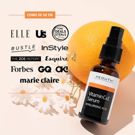 YEOUTH Suero Facial Vitamina C + E y Ácido Hialurónico - Serum Facial - Serum Hidratante Facial, Antiedad y Antimanchas, Vegano, Hidratante para Rostro, Cuello y Manos, Uso Diario, 30 ml