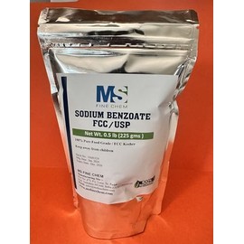 MS Finechem Sodium Benzoate 100% Purity Food Grade Preservative Additive - 0.5 LB