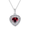 Takar Fine Sterling Silver Heart-Shaped Garnet and CZ Filigree Charm