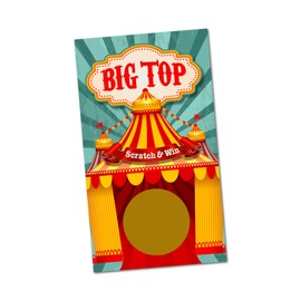 Big Top Scratch Off Cards - (30 Cards) - Children’s Scratch & Win - Classroom Scratch Off Tickets – Promotional Scratch and Win – Raffle