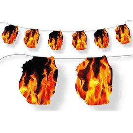 DH-Konzept 3.5 m Bunting Fire Decoration for Birthday, Barbecue or Party // Birthday Theme Party Cup Summer Celebration Garden BBQ Barbecue Chilli