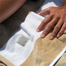 MOMOMUS 100% Velour Cotton Beach Towels for Adults - Cabana Stripe, Soft, Ultra-Absorbent - Quick Dry Beach Towels for Adults - Beige, 90x180 cm