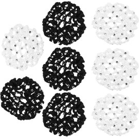 KICHOUSE redecilla para el pelo, moño con redecillas para el cabello, 8 piezas, tejido resistente, diamantes de imitación, para enfermeras y bailarinas, peinado recogido