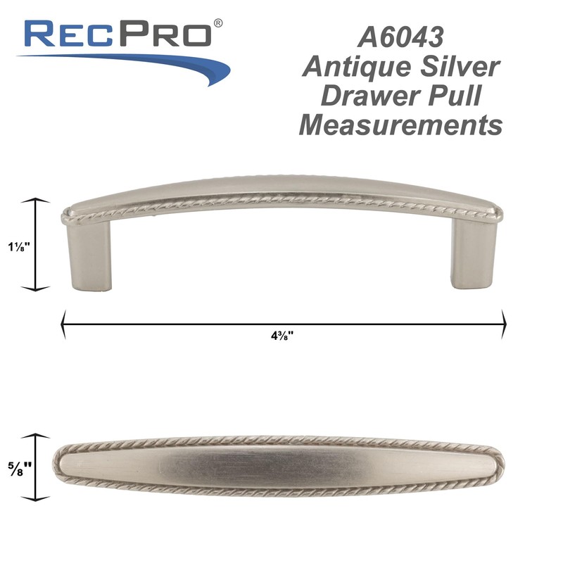 RecPro RV 4-3/8" Silver Satin Nickel Drawer Pull | Handle