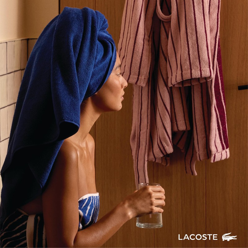 Lacoste Heritage Supima - Toalla de Mano de algodón, Magenta,