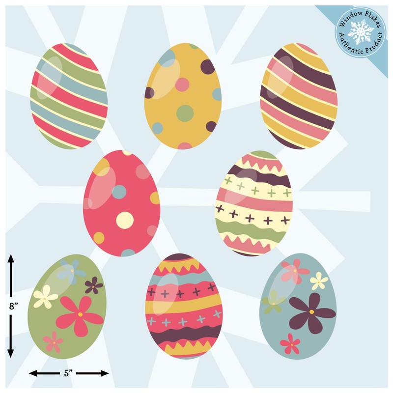 Easter Window Clings - 8 x Large Beautiful Colourful Easter